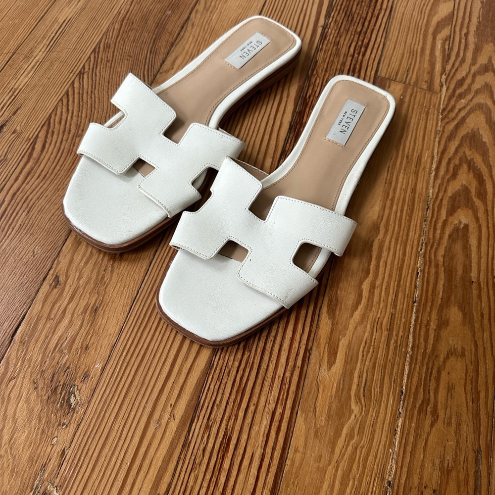 Steven Madden White Slide Sandals for Women - Picture 8 of 8